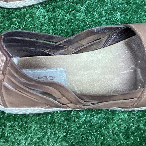 UGG Tippie Tan Nubuck Leather Slip on Ballet Flats 6.5 - Picture 8 of 10
